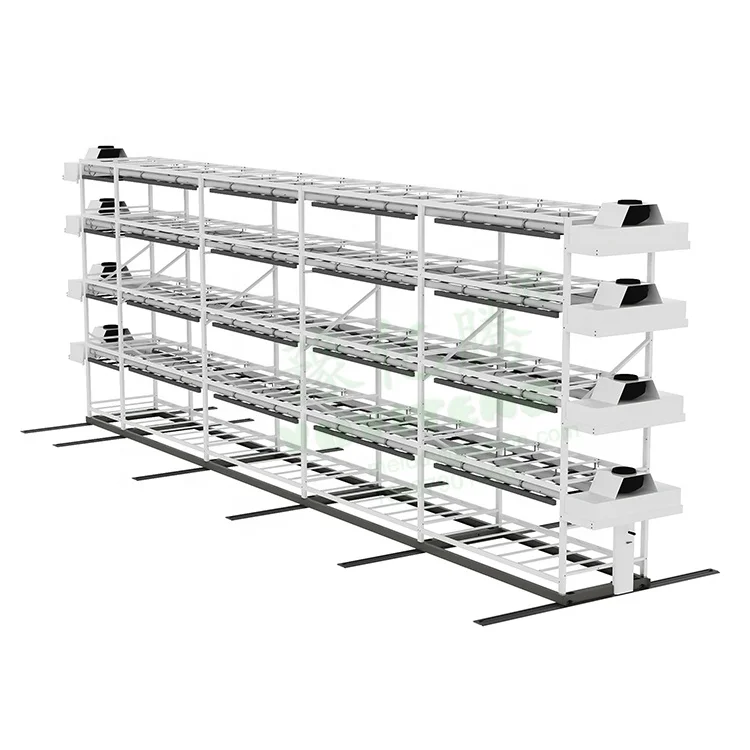 Medical Plants Mobile Growing Rack Multiple Tier Hydroponic Vertical Grow Rack