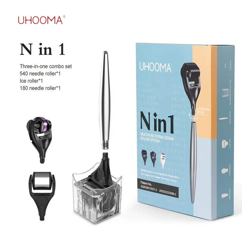 china factories best price beauty equipment Derma Rolling System UHOOMA N in 1 beard care kits derma roller