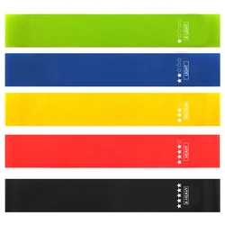 Strength Training Elastic TPE Workout Belt 5 pcs 1 set Yoga Fitness Resistance Bands