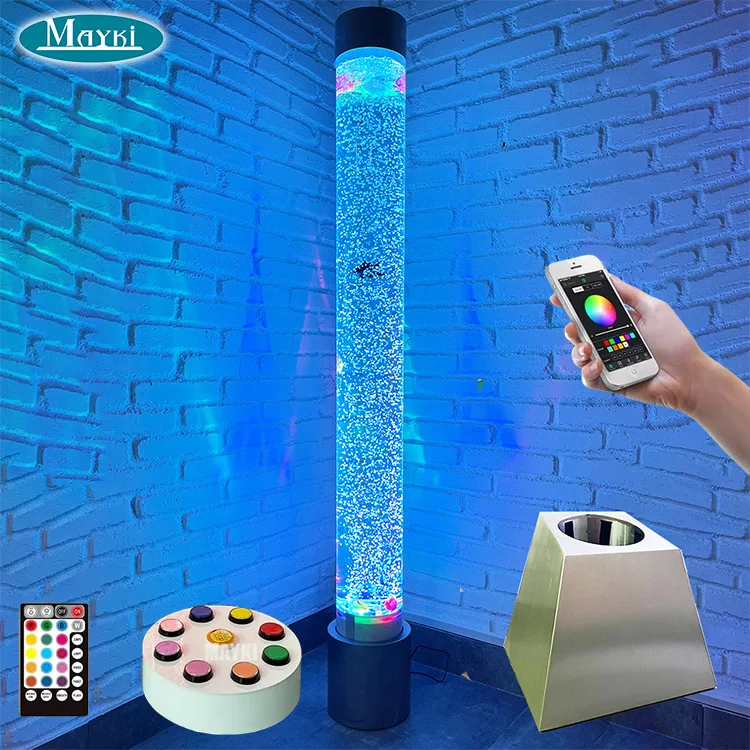 Sensory led color changing acrylic water bubble tube light decorative floor lamp
