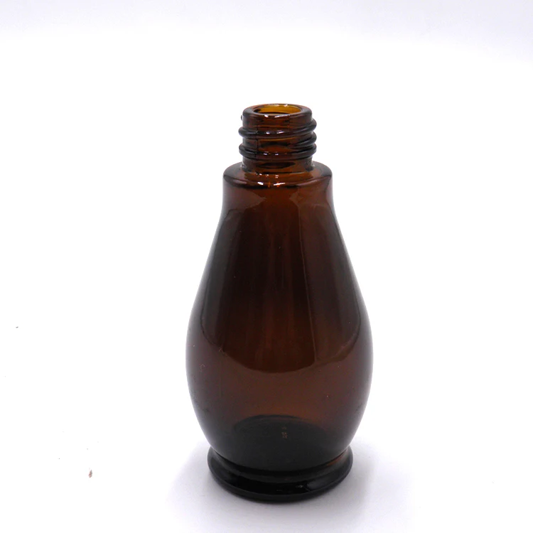 
50ml 100ml Amber cosmetic glass bottle for essential oil with sprayer and pump 