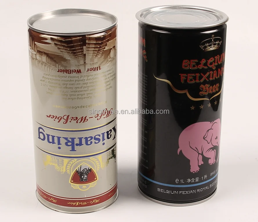 Manufacture custom printed  empty  960ml  1L  1.2L 2L beer tin can with lids