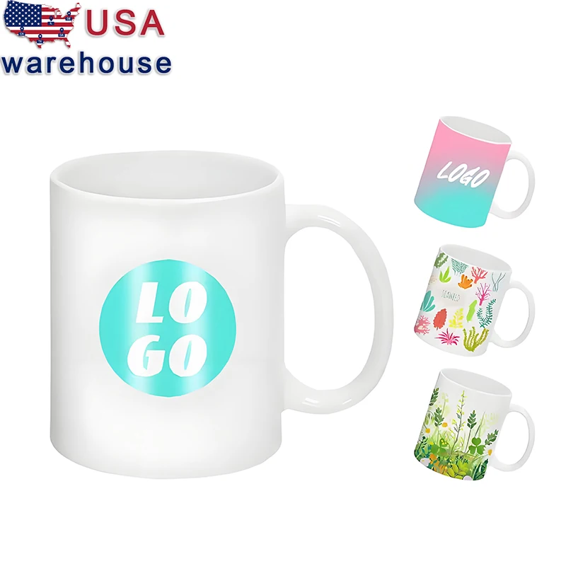 USA warehouse ship free shipping Factory wholesale price 11oz 15oz white ceramic 3d mug ceramic coffee cup customized coffee mug