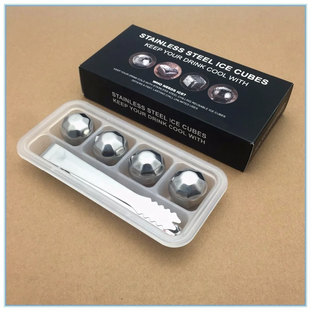 Stainless Steel Ice Cubes,Chilling Rocks & Tongs Gift Box Packaging Whiskey Stone Set for Ice Drinks