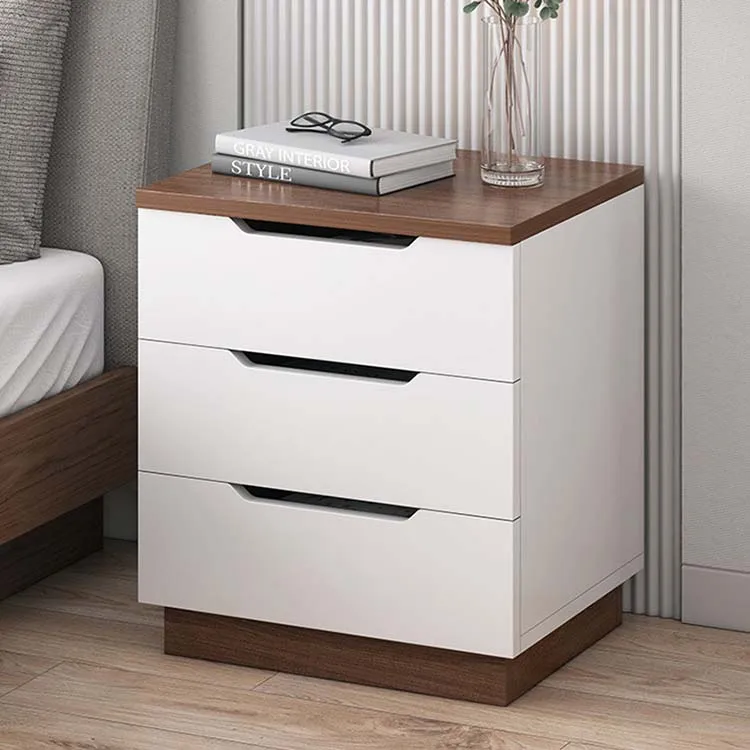 New Dark Brown Antique Walnut Contemporary Vintage 50 S Decor Wooden Bedside Nightstand Cabinet For Bedroom