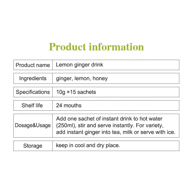 Instant lemon ginger tea herbal Lemon ginger whitening detox tea solid drinks
