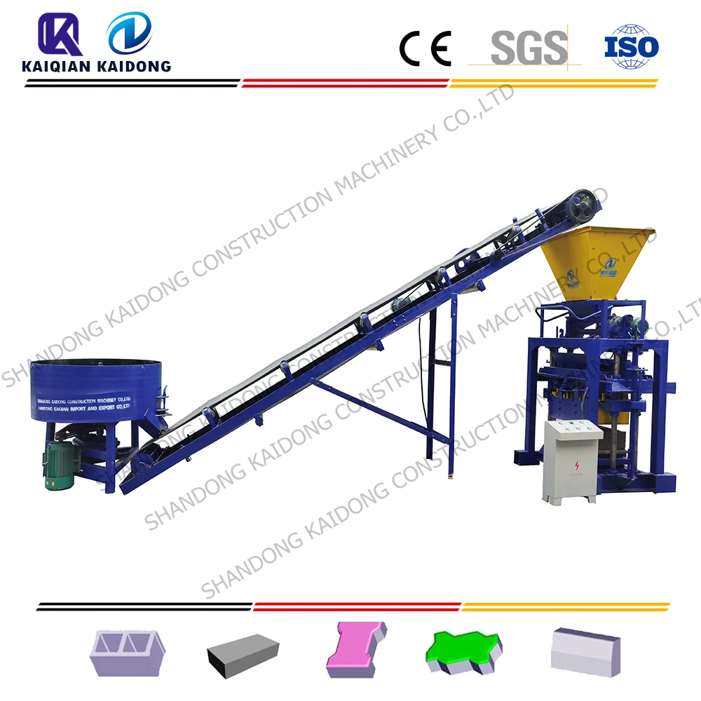 QTJ 4-35B semi-auto concrete block making machine hollow solid interlock brick making machine