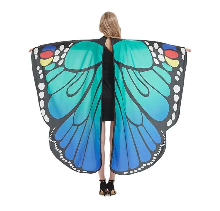 Высококачественная женская накидка с цветочным принтом и бабочкой