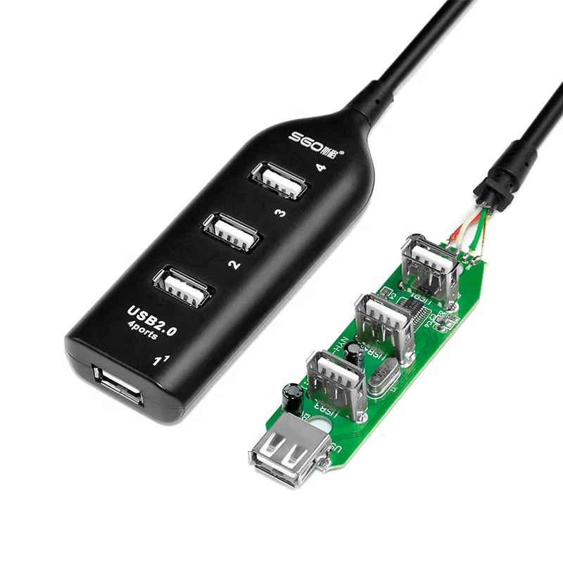 FE1.1S Chip 4 Port Splitter USB2.0 Hub Adapter 4 in 1 USB Hub for PC Computer 1.5M3M5M10M