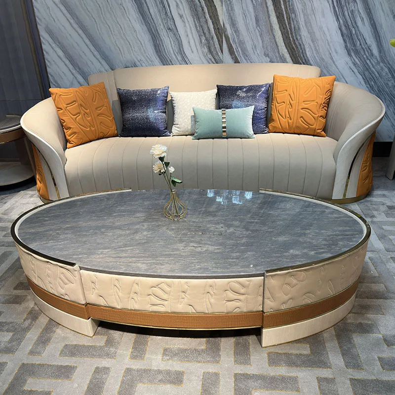 Italian Leather Round Love Seat Sectional Couch Modern Wohnzimmer Luxury Sofas De Sala Nordic Home Living Room Furniture Set