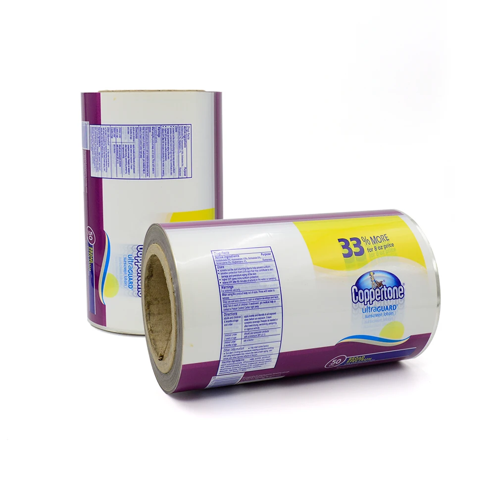 Food Grade Clear Plastic Film Roll for Packaging Sealed Plastic Bag Roll Cosmetic Packaging Sunscreen Cream Packaging