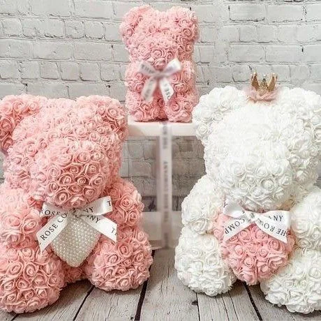 Rose bear 25cm 60cm 40cm 70cm ositos osos de rosas romantic rose PE teddy bear for Valentine gifts