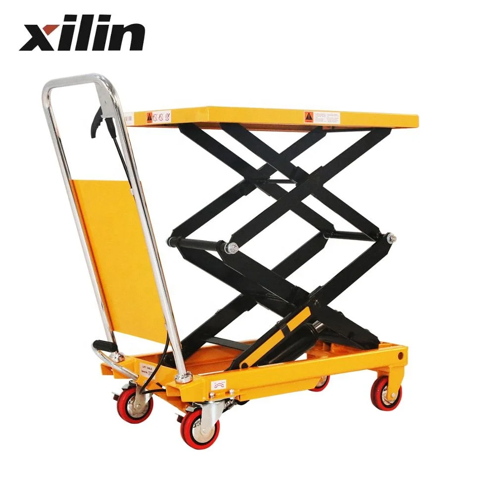 
Xilin 150kg 330lbs manual hydraulic Double Scissors Lift Table 