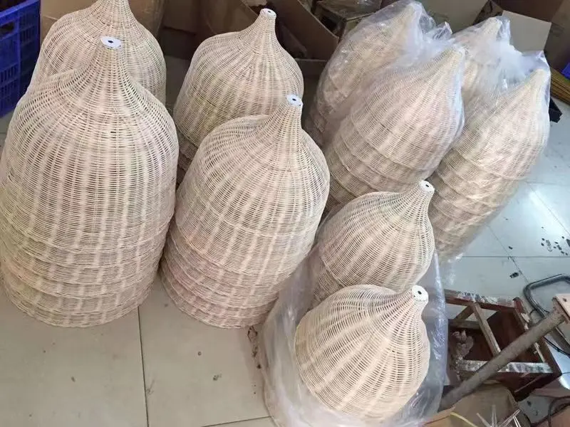 Natural Rattan Wicker Lantern Woven Lantern Rattan Candle Holder Lampshade Lantern For Home Decor