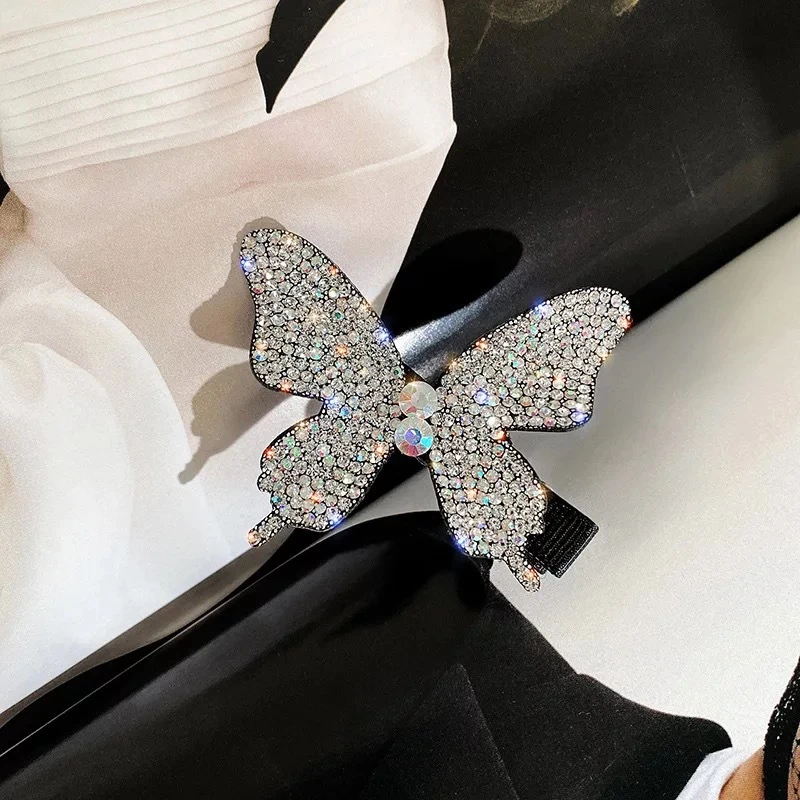  Необычные Бабочки заколки для волос аксессуары диаманта Bling Бабочка заколка
