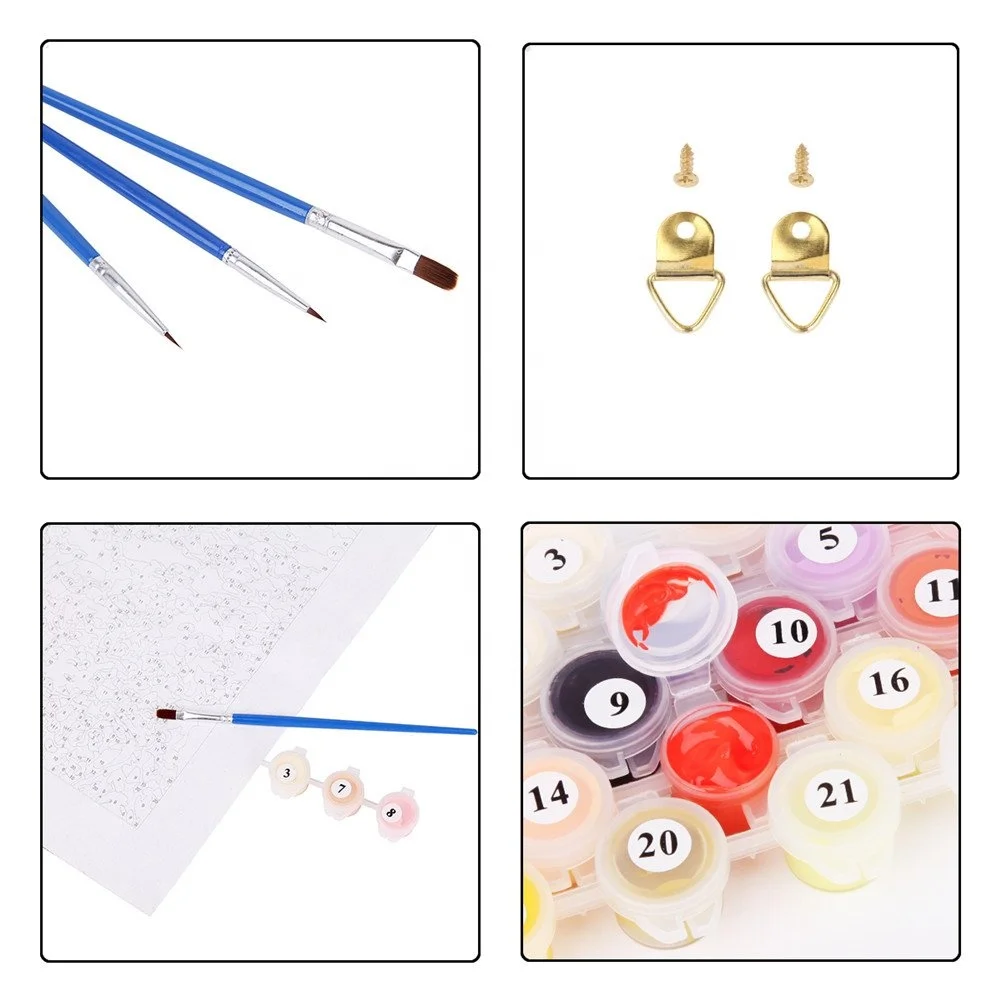 Wholesales DIY Paint By Numbers Canvas Painting With Frame Wall Art Paintings Paint By Numbers For Adults