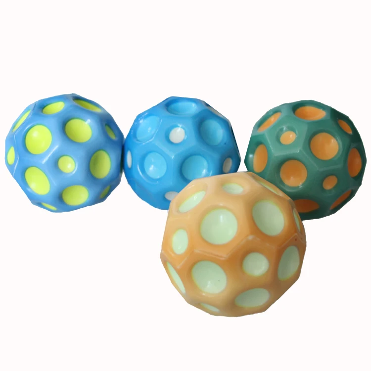7CM PU Foam Ball Multi-hole Coral Sports Anti Stress Ball Squeeze Toy Moon High Bouncing Ball