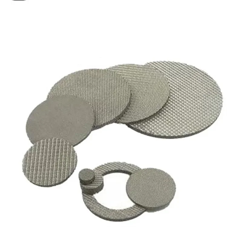 1-200 micron round stainless steel screen filter sintered mesh disc 316 304 Round Edge Covering Filter Discs
