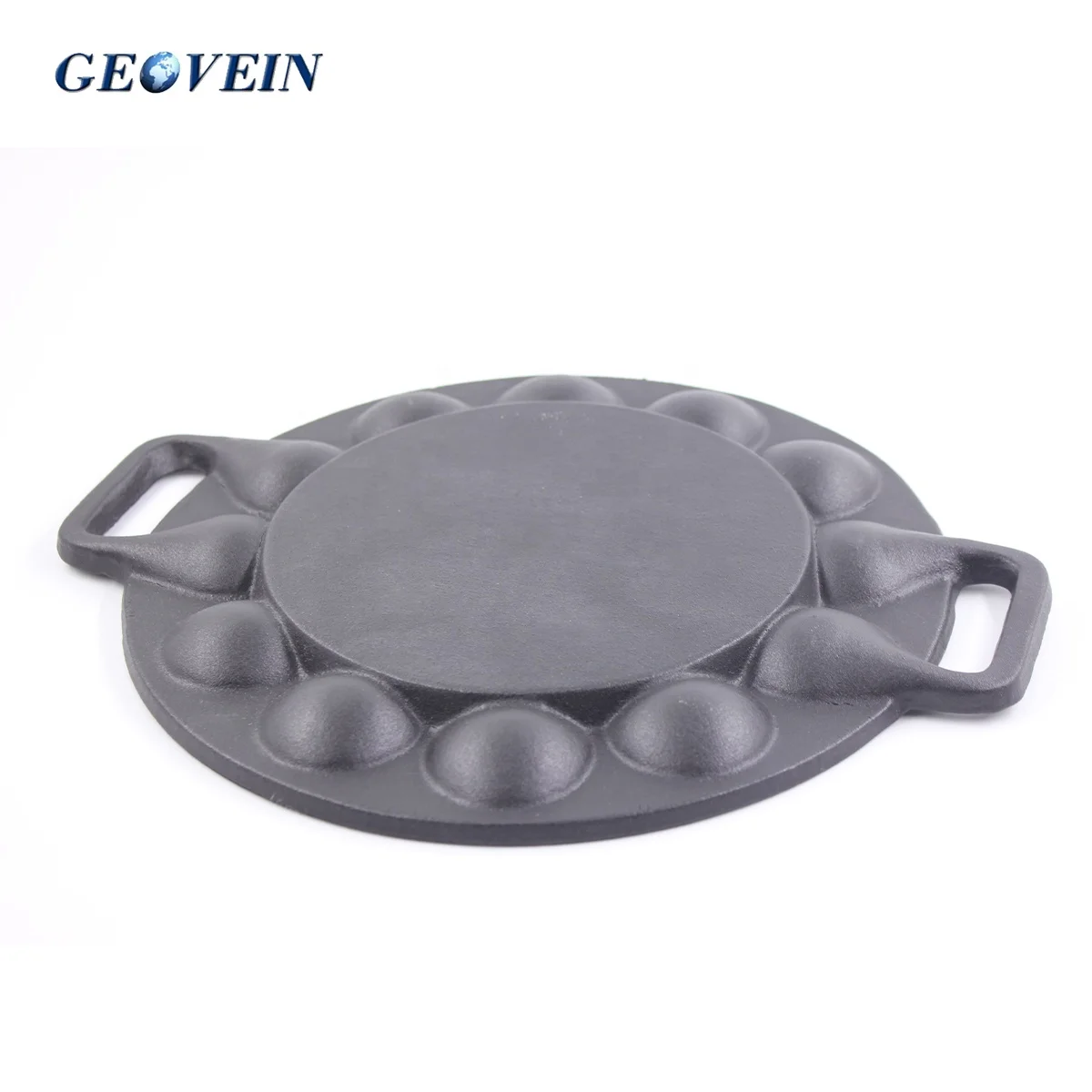 Round Cast Iron Mini Takoyaki Stick Pan Dutch Baby Pancake Pan