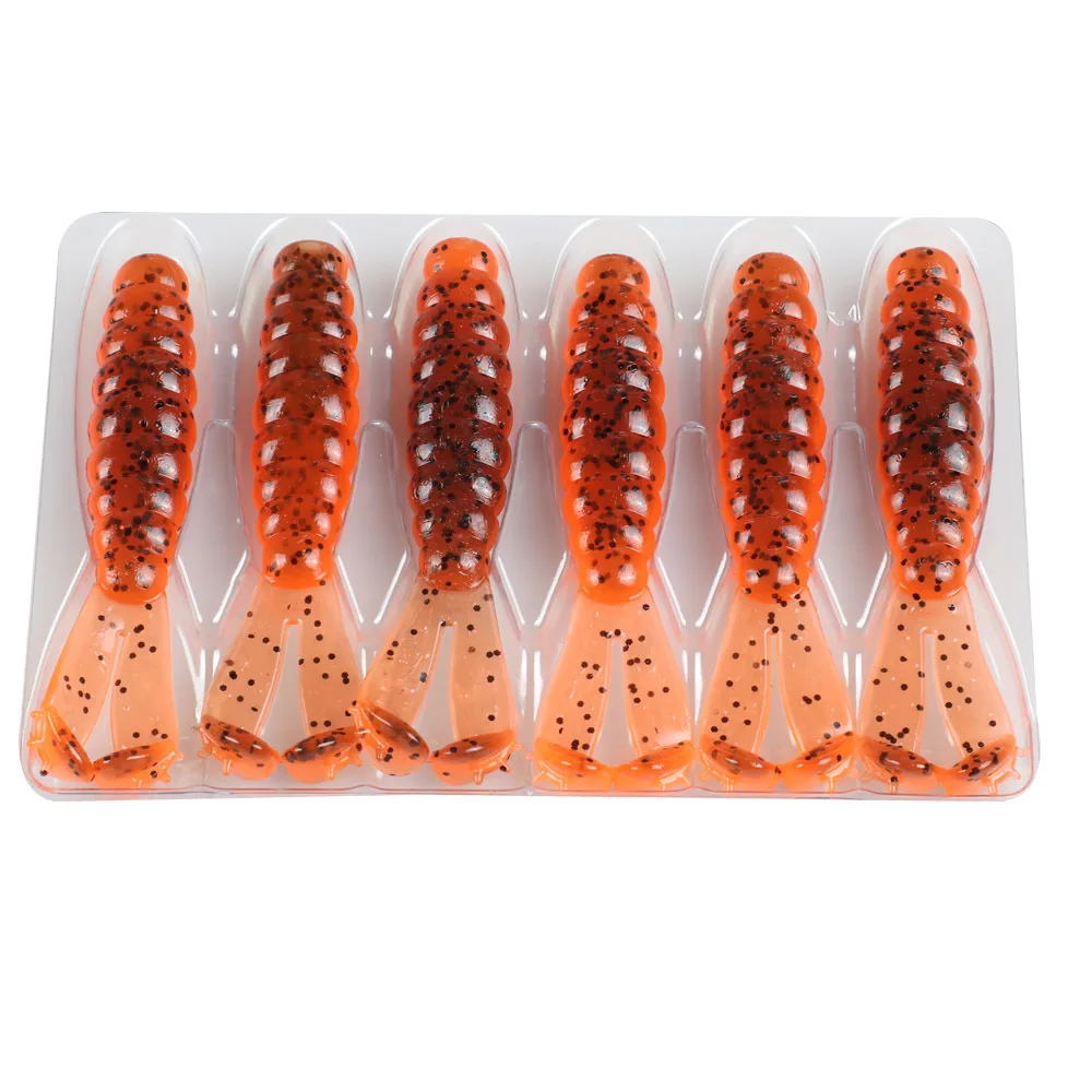7cm 3g 6pcs/bag Soft Fishing Lure Twin Tail Salted Tpr Floating 10x Plastic Worm Bait Silicone Wobbler Leurre Souple fish lure