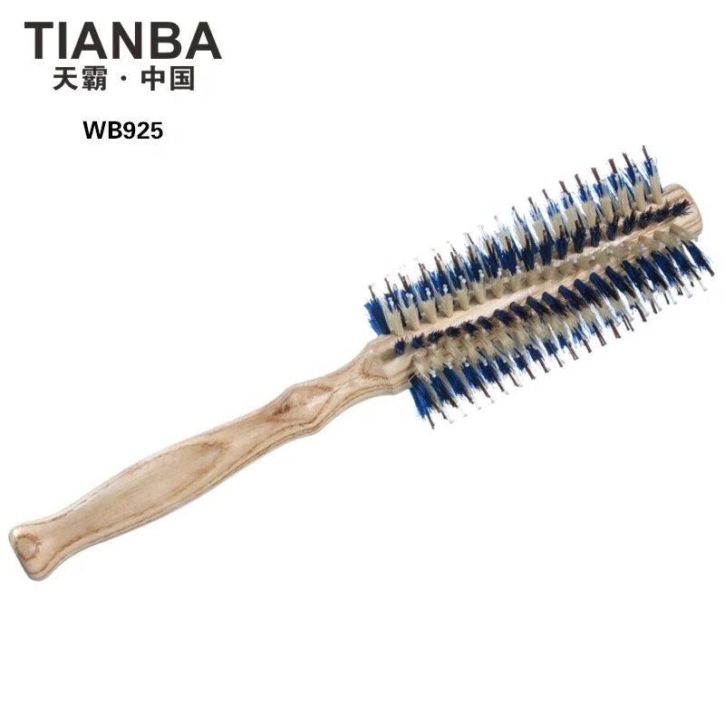 Amazon Boar Bristle Hairbrush Wooden Round Hair Brush