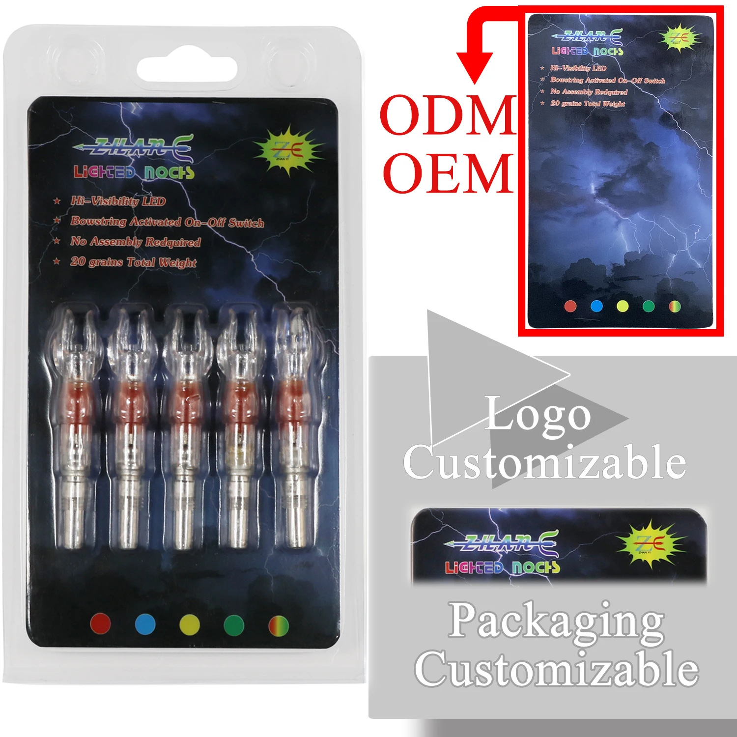Archery Hunting Accessories LED Lighted Nocks 6.2mm 0.246 inch Archery LED Lighted Nock Arrow Shaft Tail
