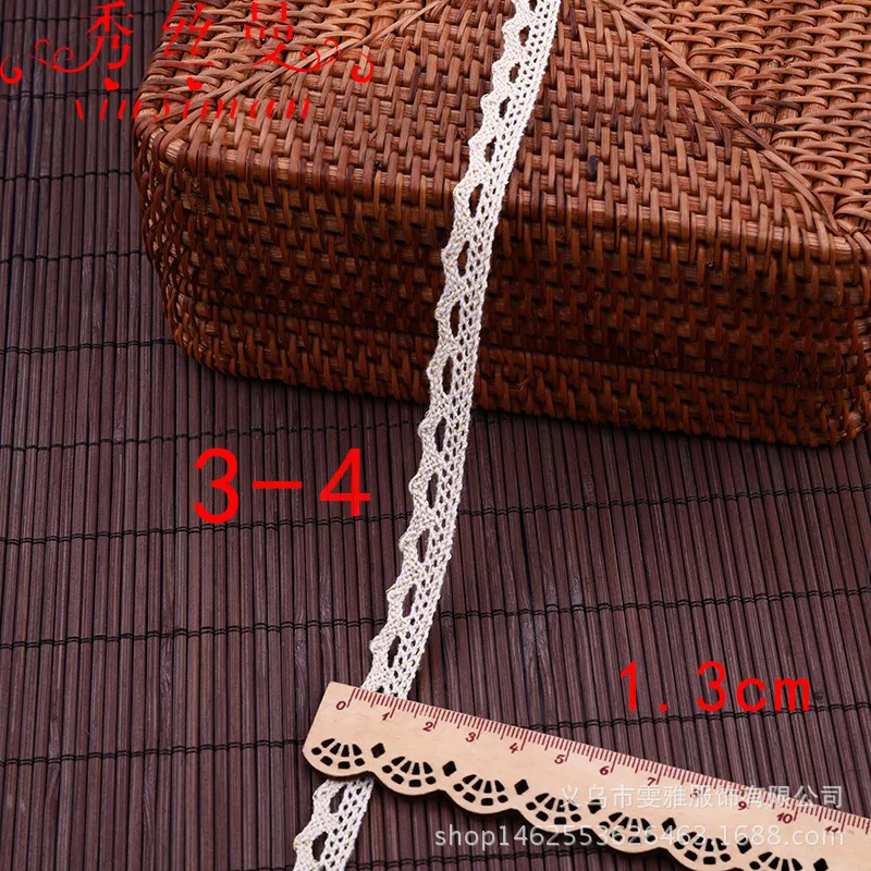 
C027 Crocheted Webbing Cotton Lace Floral Ribbon for Handmade Sewing Christmas Easter Wedding Deco Gift Packing 