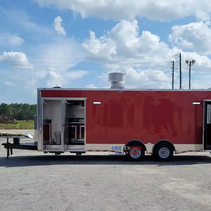 fully equipped food truck trailer usa with bathroom burger van catering trailer dot approved food trailer