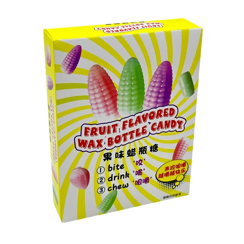 HY Toys10 box of chewable edible stuffed fruit and jam, pop syrup wax bottle sugar finished snacks