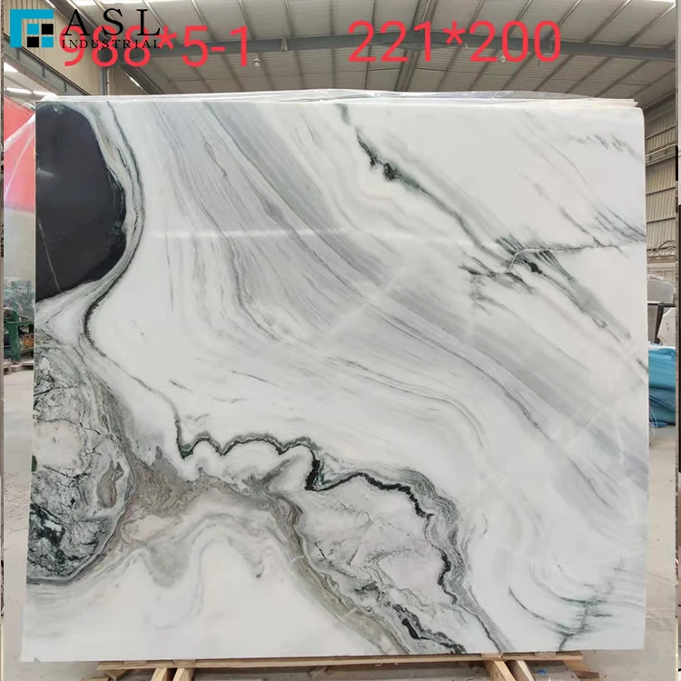 Natural polished exotic sichuan panda white marble big slabs for stone boarder
