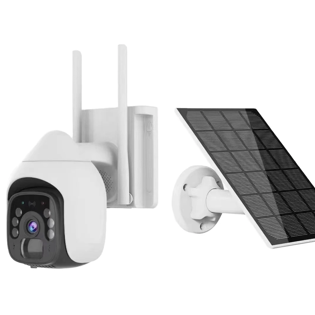 KEMIER 4MP 4G 4K HD 10X zoom Wireless outdoor Solar Powered Security IP Human Track 8MP Dual Lens CCTV 4g solar ptz camera