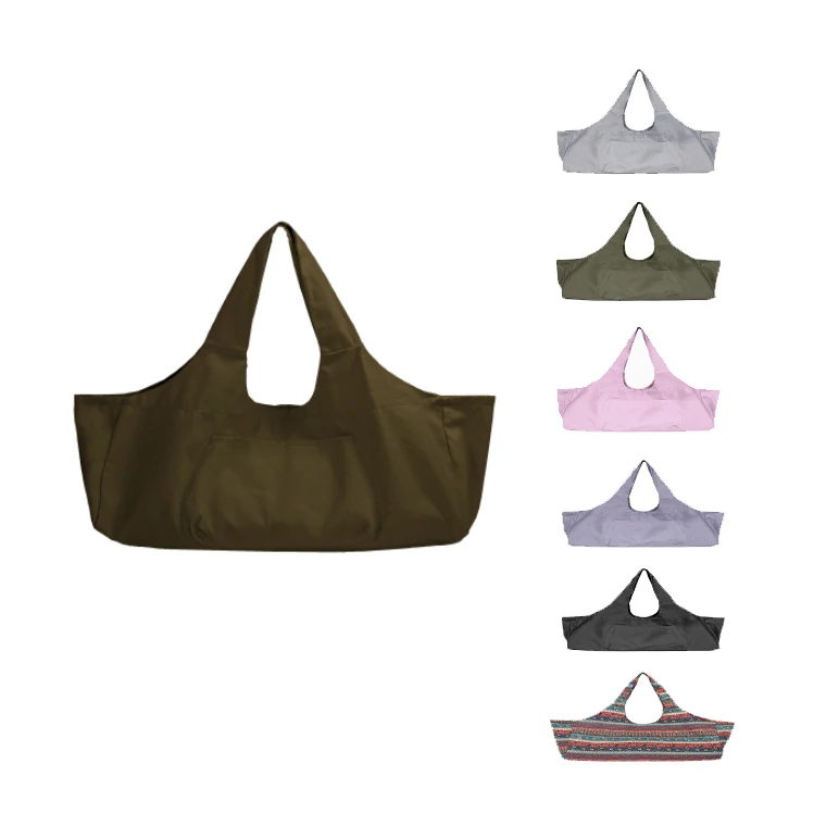 Factory Supply Custom Logo Durable Women Gym Travel Yoga Mat Organizer Canvas Yoga Tote carrier Bag