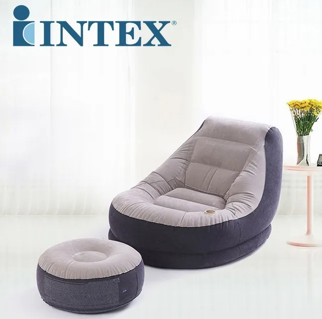  Надувной отдых INTEX 68564 набор оттоманков воздушное кресло с подставкой для ног уличное ультра отдыха воздушный