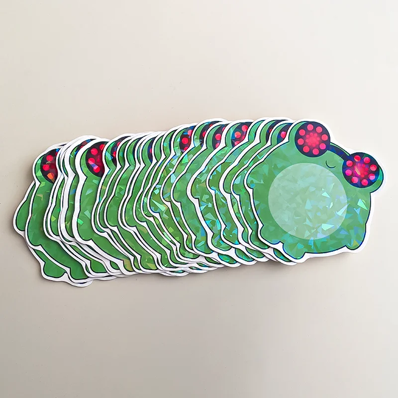 Waterproof Private Logo Printed Reflective Glitter Custom Hologram Holographic Sticker For Die Cut