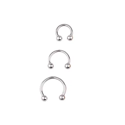 Wholesale Colorful Stainless Steel C-shaped Nose Ring Ball Horseshoe Shape Body Piercing Jewelry