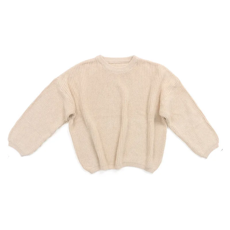 Low Moq Wholesale Toddler Kids Pink Knit Sweater Knitting Pullovers Baby Girl Sweater For Girls