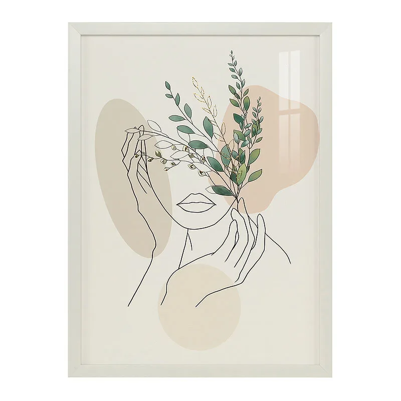 Portrait Framed Wall Art Gold Foil Embellishment Wall Painting Decor Art