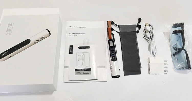 Custom Yonker handheld UVB phototherapy 308nm 5V type c Uv light therapy lamps treatment of psoriasis and vitiligo at home