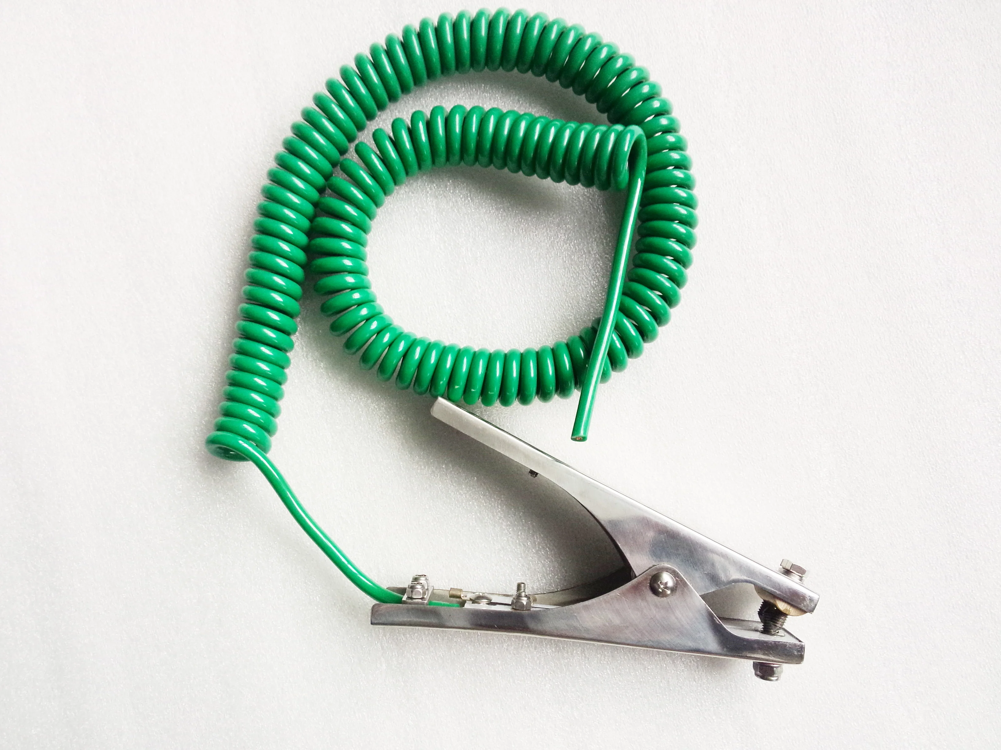 CE Approved Static/Anti-Static Bonding Grounding/Earthing stainless Steel Clamps Connected with 4m Green Cable