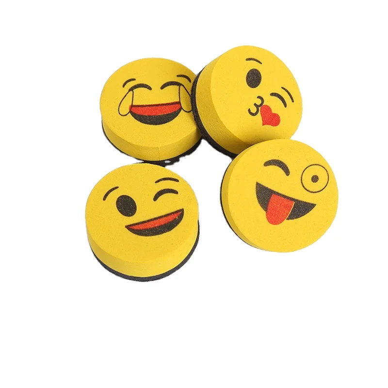 Creative smiling face eraser cartoon magnetic white cute sponge spot