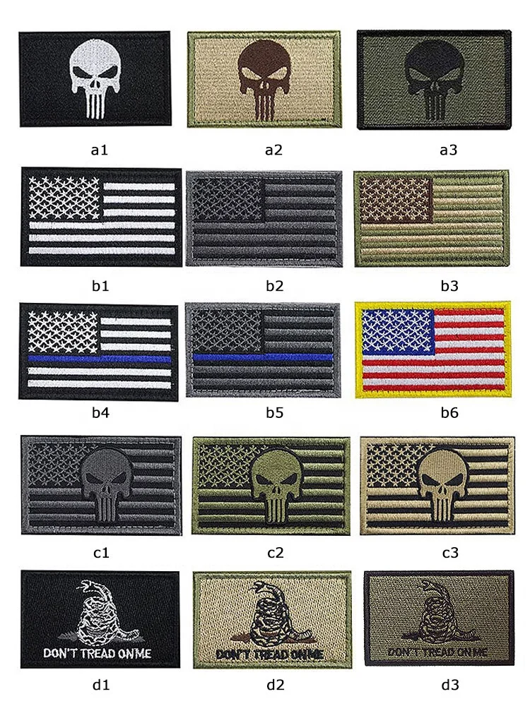 Custom Manufacturer Tactical Vest Patch Backpack Hat Jacket Accessories Patches Embroidery Hook and Loop