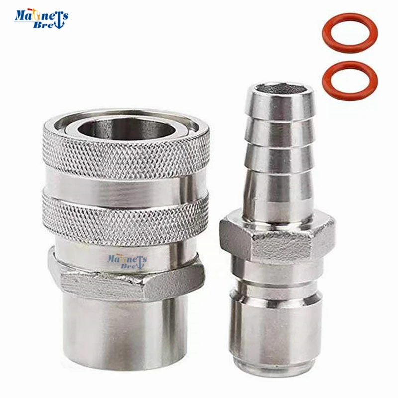 Набор для быстрого отключения пива, 1/2 дюйма, BSP, штуцер 1/2 дюйма, SS304, быстроразъемный фитинг 1/2 дюйма, NPT разъемы для домашнего пивоварения