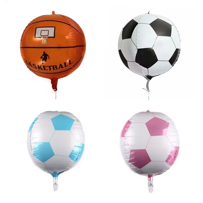 22 Inch 4D Basketball Foil Balloons Stereoscopic Soccer Balloons Birthday Party Decorations Kids Soccer Balloon Toys