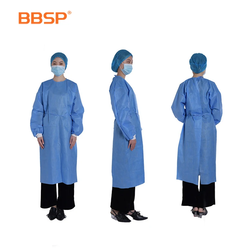 AAMI PB 70 уровень 3 синий цвет одноразовый нетканый медицинский SMS стерильный хирургический изоляционный Халат