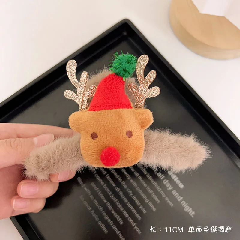 Dowell Christmas Fluffy Autumn And Winter Handmade Wool Crochet Hair Clip