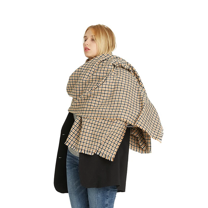 
2021 Stylish Warm Green Multi Colors Poly Acrylic Blanket Tartan Scarf 