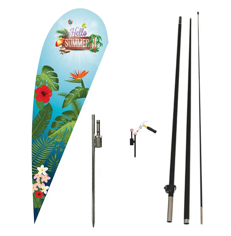 3m polyester knitted with fabric for promotional teardrop flag banner with wholesale price for custom advertising and exhibition