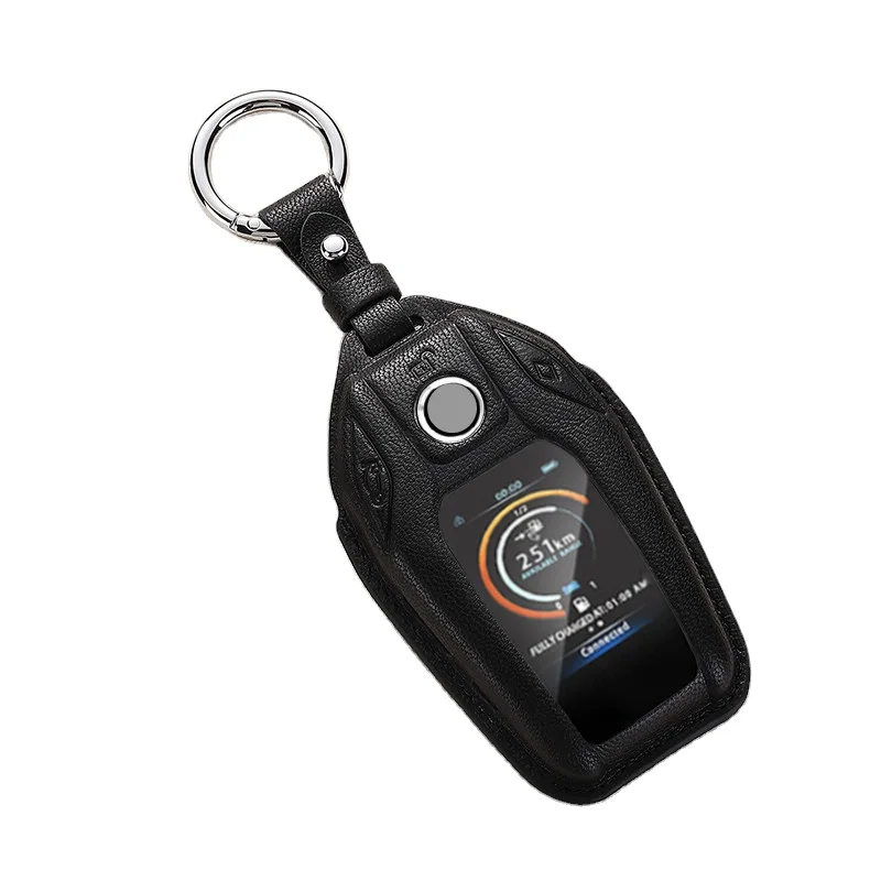 New Coming Brown Leather Remote Key Case Cover for 2018 730 740 760 7 Series G11 G12 Display With Box