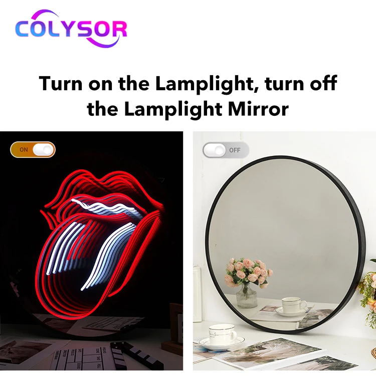 COLYSOR Low Price 3d Anti Scratch Acrylic Neon Sign Board Wall Lamp Led Infinity Mirror Light