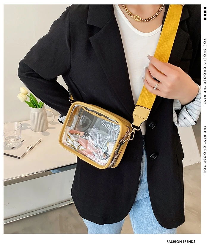 Wholesale Personalized Clear Cell Phone Strap Shoulder Bag Women PVC Clear Crossbody Bag